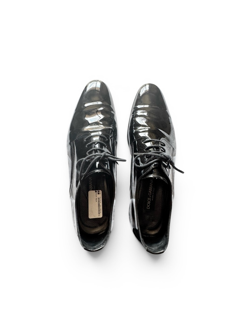 Dolce & Gabbana - Black Patent Leather Derby Dress Shoes - Picture 3 of 5